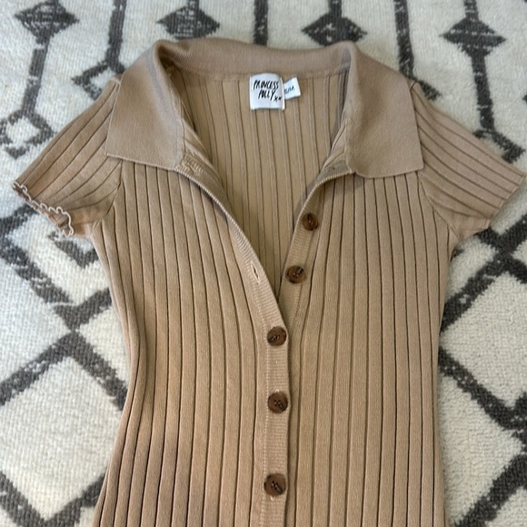 Princess Polly Midi Bodycon Dress Sz S/M Tan/Beige Color - Picture 3 of 5